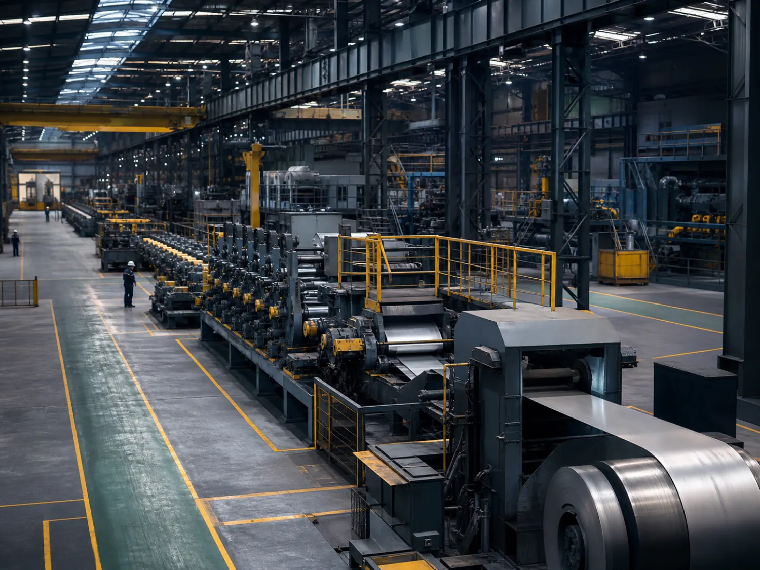 Illustrative steel rolling production line